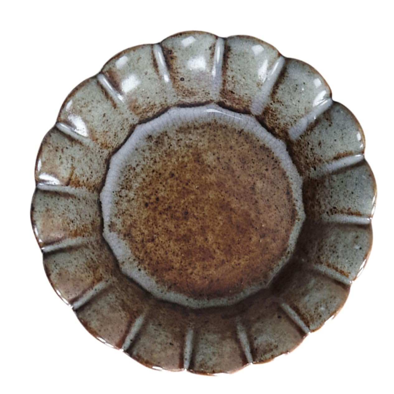 GRIRIW Dish Dip Bowl Set Piece Ceramic Sauce Plates Vinegar Soy Oil Seasoning Stylish Flower Pattern for Home