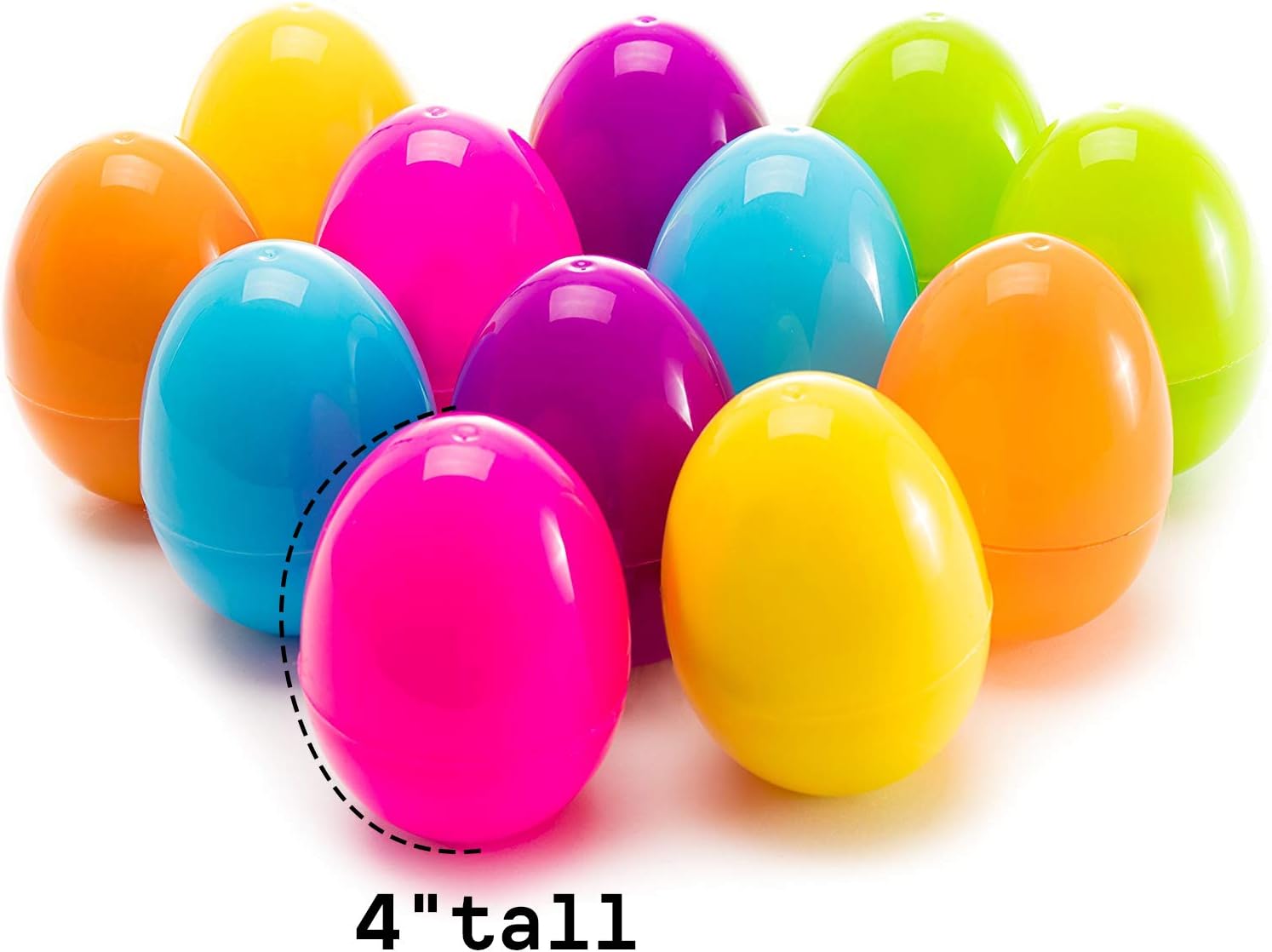Kicko Easter Eggs Filled with Plush Easter Bunny - 12 Pack - Assorted Colorful Easter Bunny Egg Toys for Easter Basket Fillers, Novelty Toy, Party Supply, Preschool Reward - 4 Inch