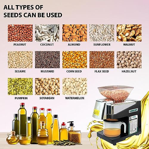 Image of HAKURA H2O-2B Comfort Oil Extractor Oil Maker Press Machine For Home 560 Watts (Black)