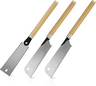 Auto Dynasty 3pcs Handsaw Set Japanese Saw Double-edged Saw with Non-slip Handle for Sawing, Trimming, Gardening, Cutting Wood, Drywall, Plastic Pipes, Sharp Blade