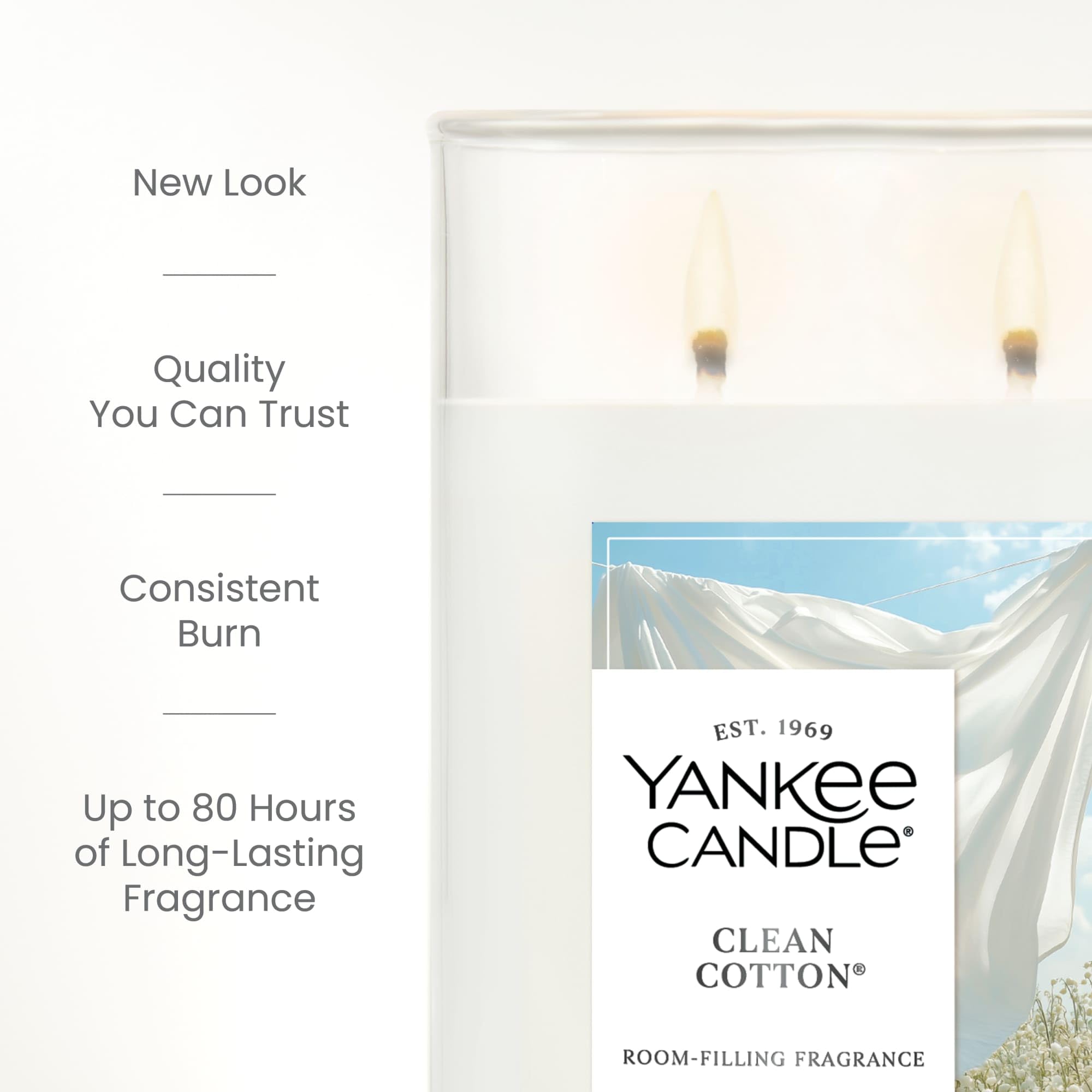 Yankee Candle Clean Cotton Signature Duftkerze im Glas, groß