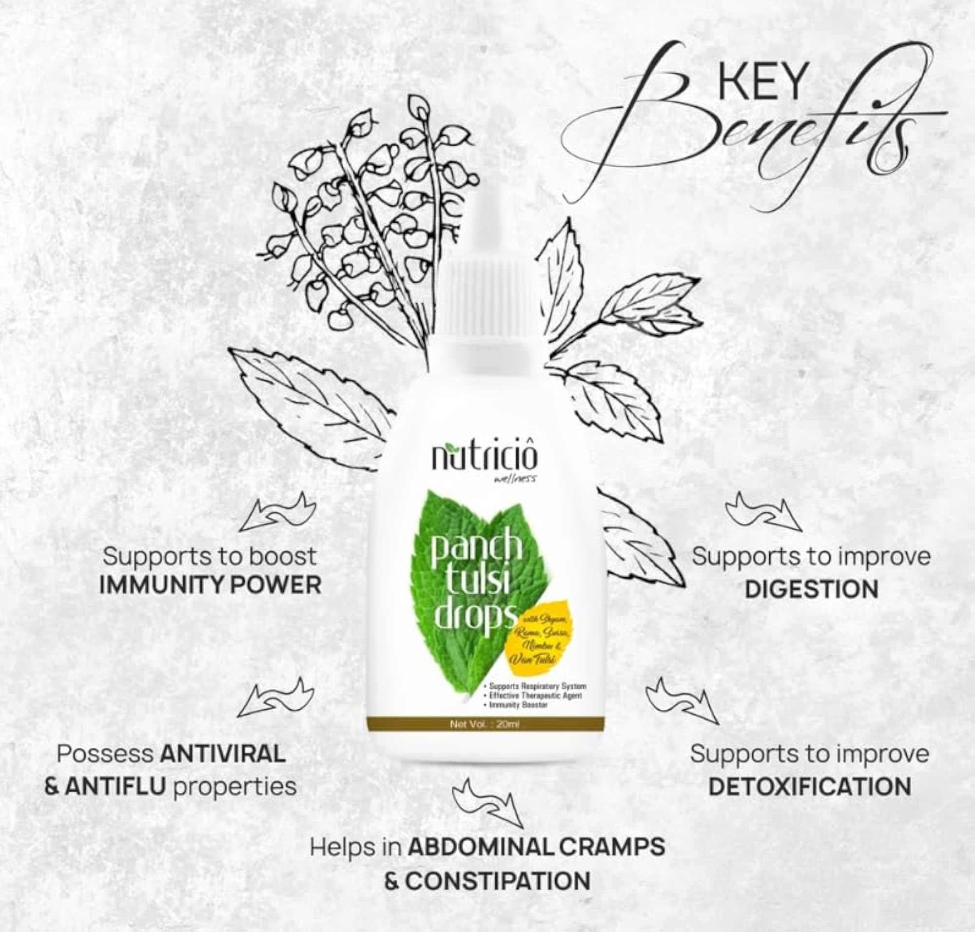 Nutricio Panch Tulsi Drop Immunity Booster, 20 ML