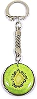 Handmade Kiwi Fruit Keychain - Polymer Clay Bag Charm, Keyring & Vegetarian Gift for Girls