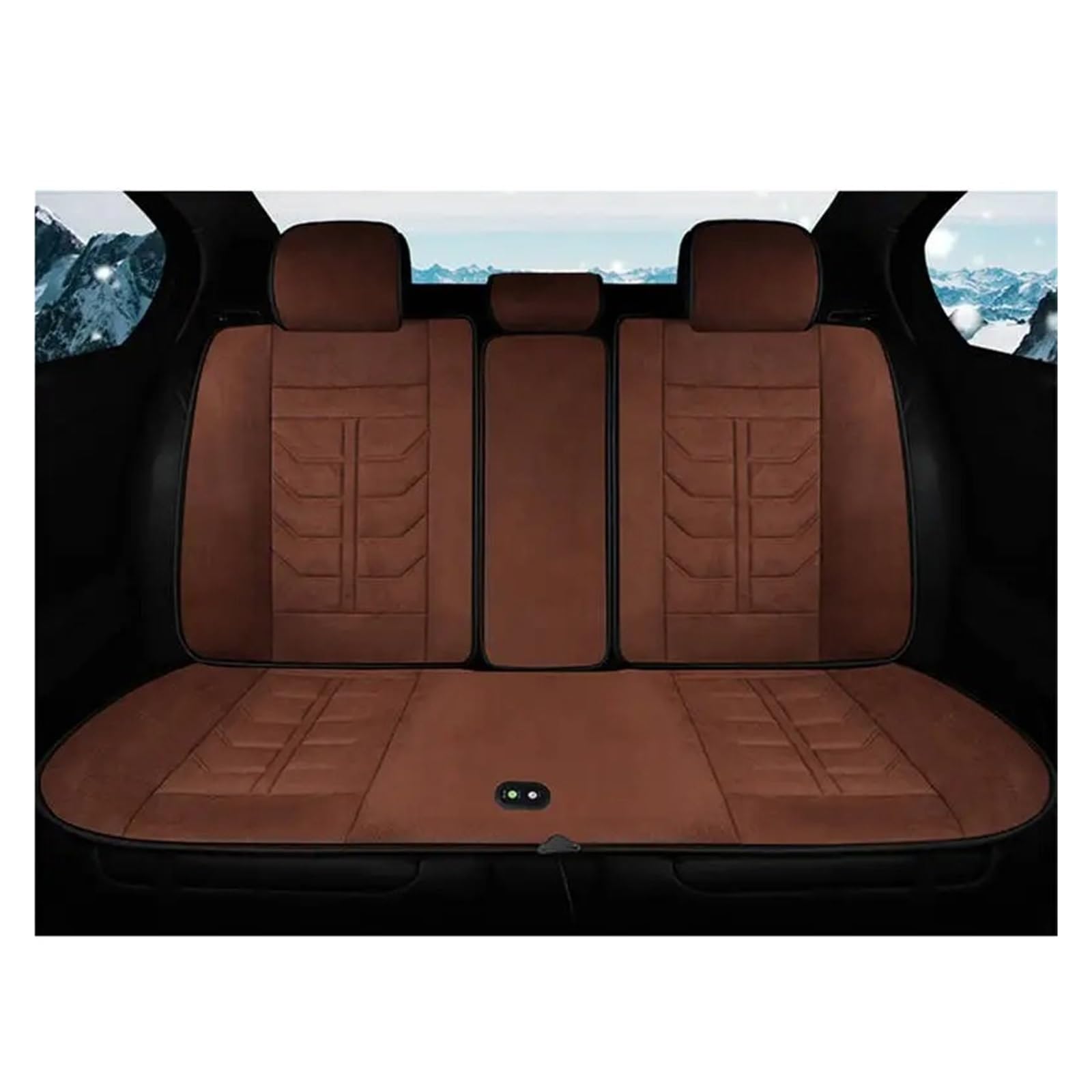 Fundas Asientos Coche 2019 Cojín con Calefacción para Coche Asiento Individual Invierno Eléctrico Doble 12v Pinzas Asiento Coche Juego(Brown 1 Pcs)