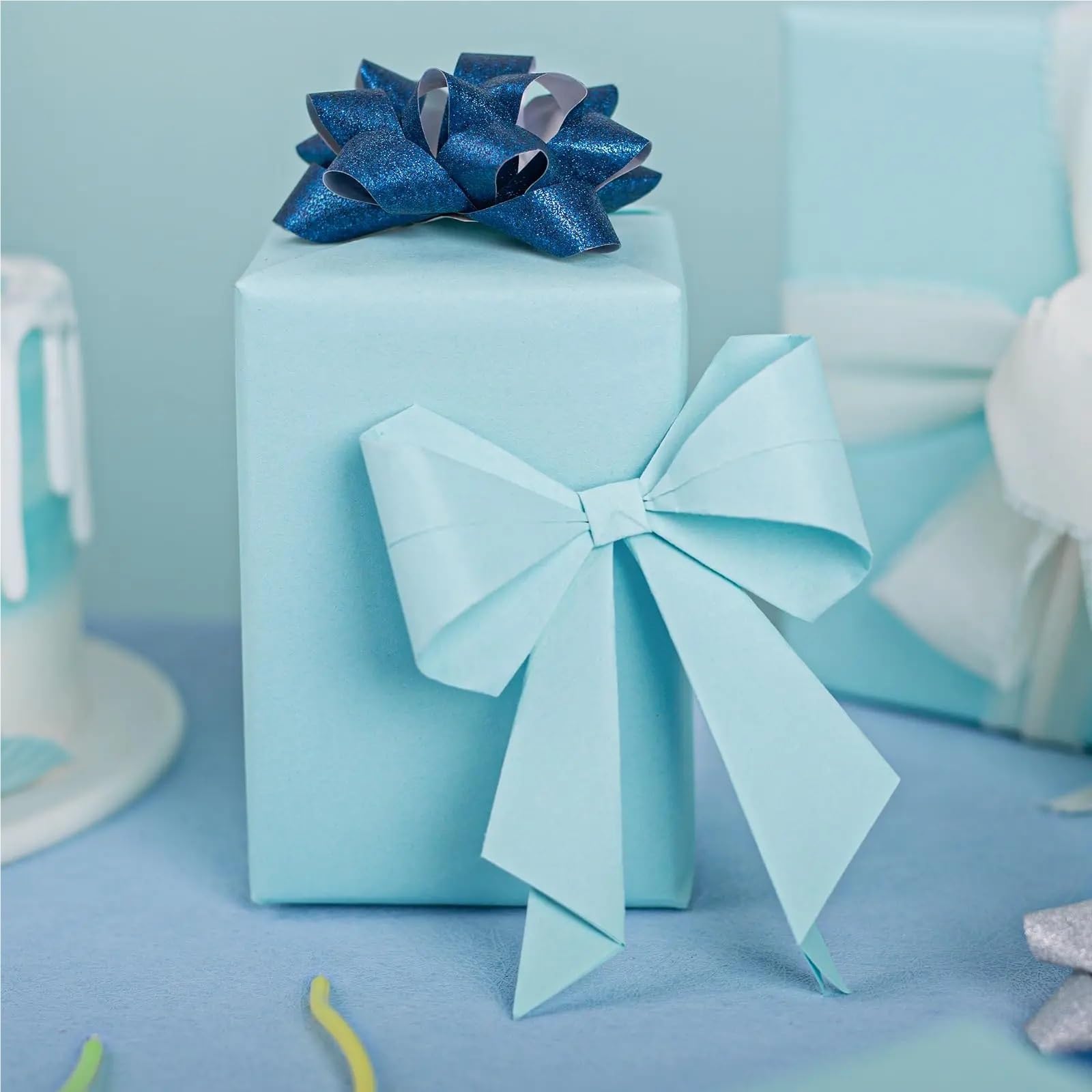 Emballage de cadeaux en rouleau papier kraft pour Mariage et Fête | Rouleau de papier d'emballage mobile for peindre des œuvres d'art de fleurs DIY(Blue 30cmx10m)
