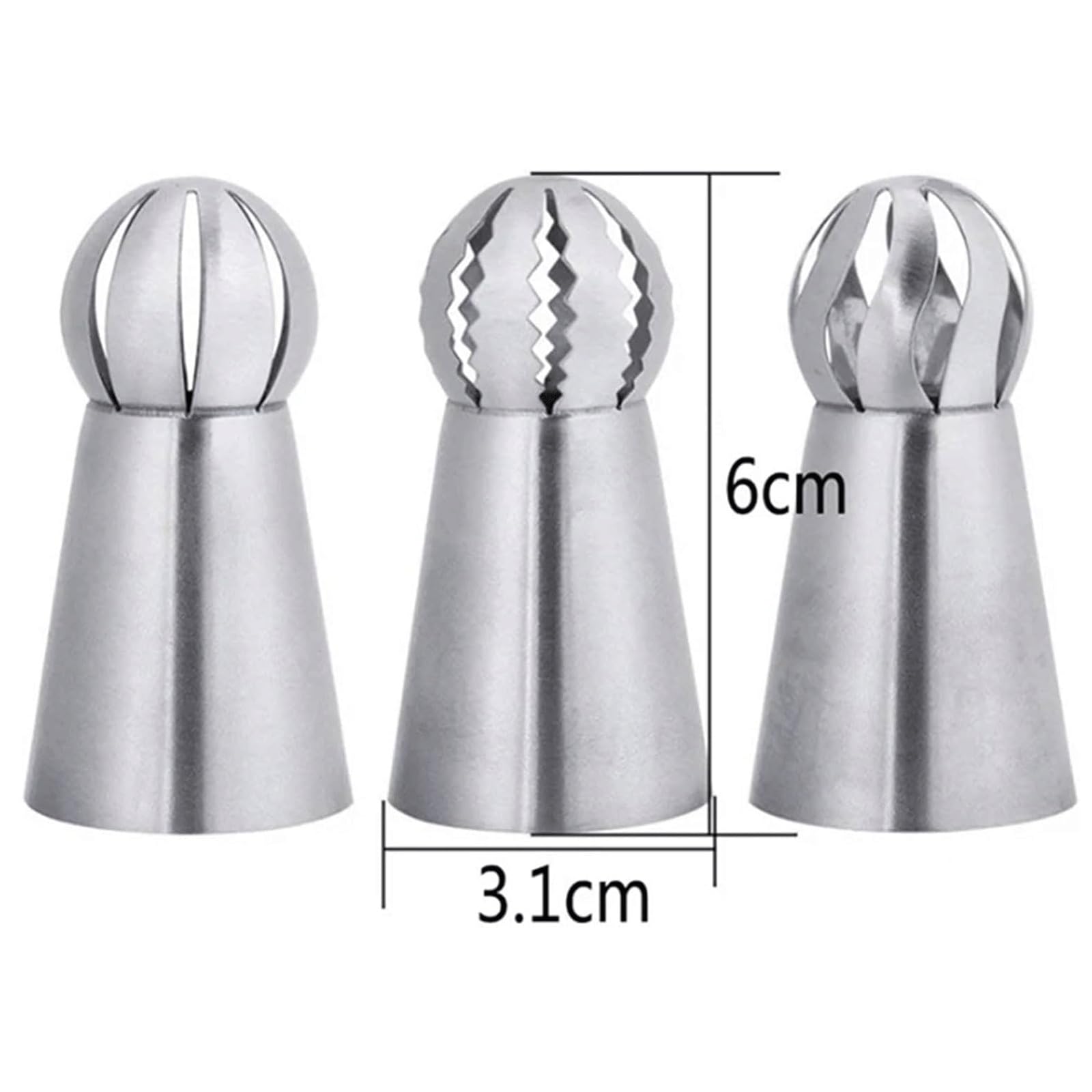 1 boquilla de pastelería de acero inoxidable para glaseado, puntas de decoración de bolas, boquillas de glaseado para glaseado, suministros de puntas de pastelería (C)
