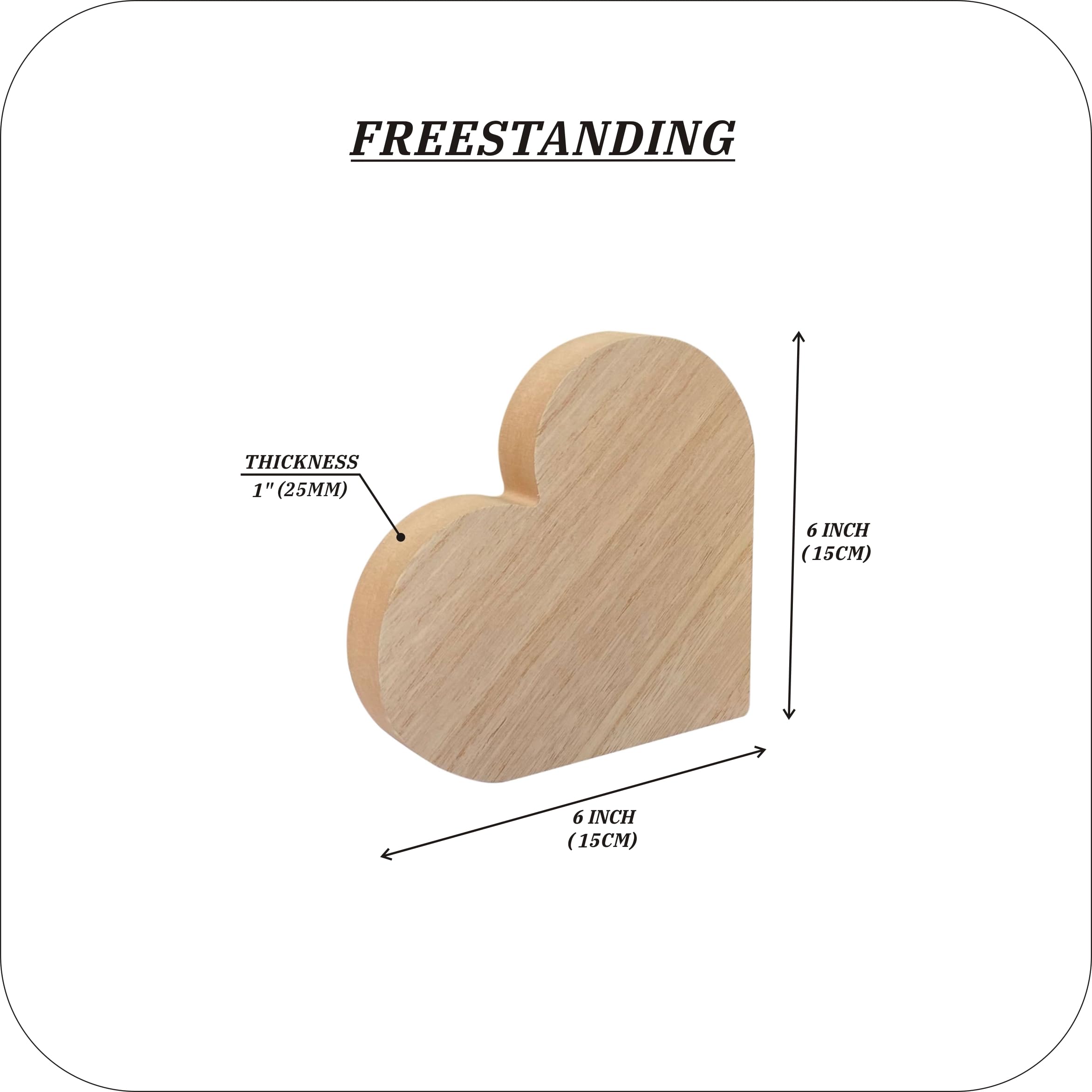 Amazon.co.jp: 厚さ6インチの木製ハート型木製ブロック未仕上げMDF木製