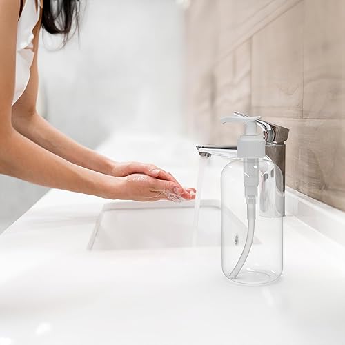 Miniatura 4 de BRIGHTFROM Botellas vacías con bomba de loción de 8 onzas, recipientes de plástico rellenables, sin BPA, PETE1, transparente, ideal para jabón,