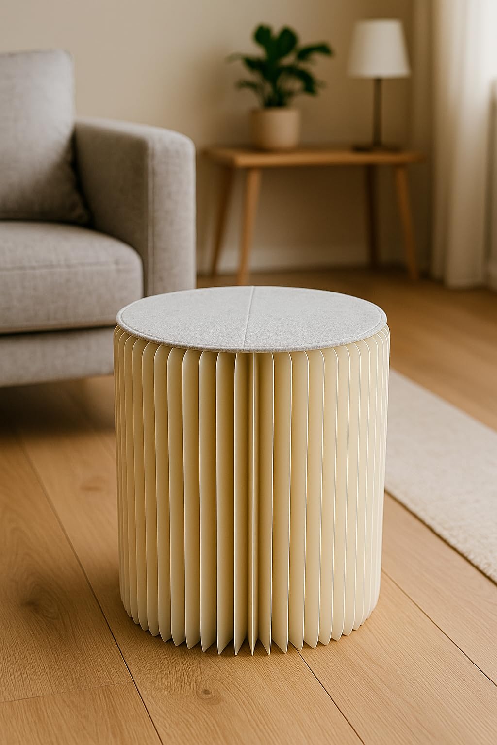 Klapphocker aus Hartpappe – platzsparend – Couchtisch oder Sitzgelegenheit – Nachttisch – leicht zu schließen – kompakt, stabil und elegant – ideal für Wohnzimmer, Schlafzimmer, Büro, Dekoration, 40