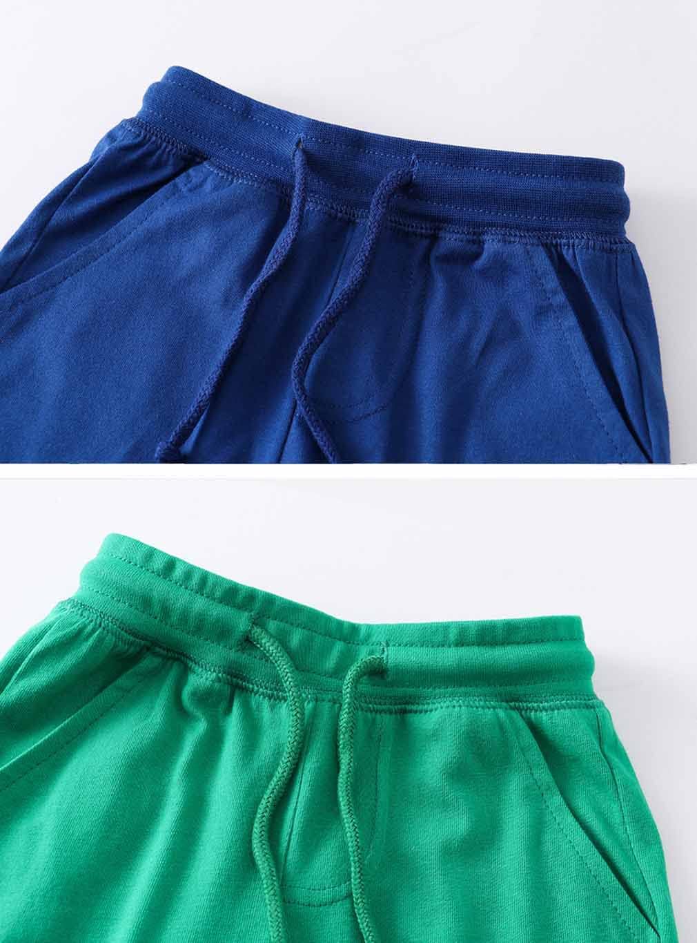 2 Pack Toddler Boys Summer Shorts with Drawstring - Cotton Baby Casual Pull-On Jogger Shorts Active Sports Shorts - Image 4