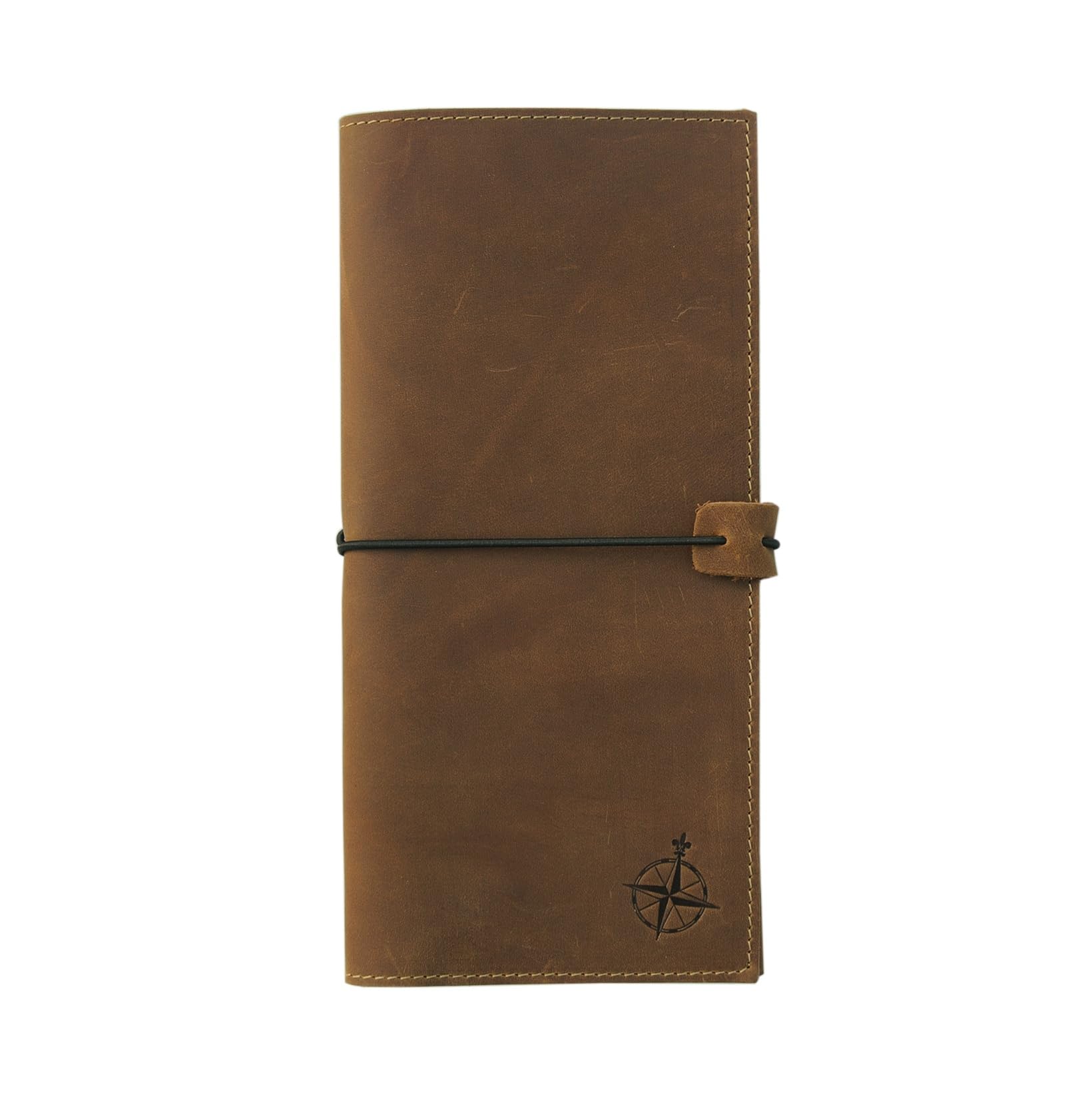 WANDERINGS Genuine Leather Passport Wallet - 4.25 x 9 - Large Leather Passport Holder for Travel - Folding Leather Travel Wallet Case with RFID