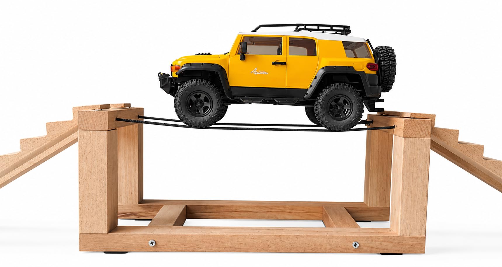 Tight Rope Drive Challenge RC Crawler Truck Stairs & Rope Bridge Obstacle 1/24 1/18 Escala RC Course Track (No incluye camión)