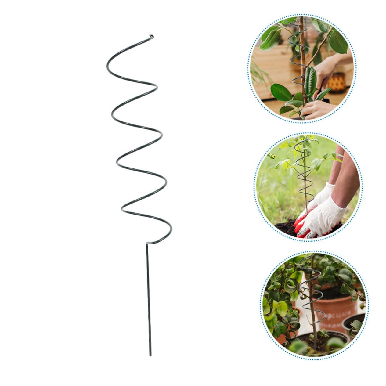 ibasenice Tuteur Spiralé de Support pour Plantes, Lot de 8 en Fer