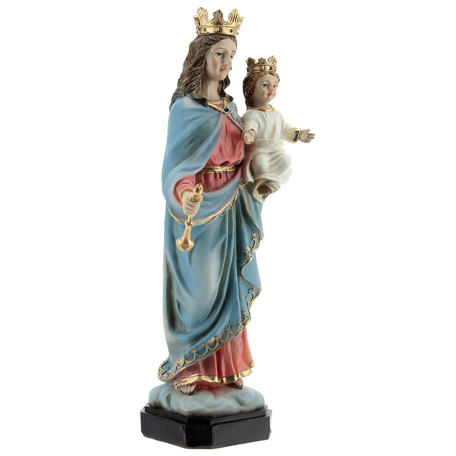 Holyart Statue in resina e PVC: Statua Maria Ausiliatrice base effetto legno resina 20 cm