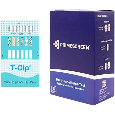 Prime Screen: 5-Pack 12-Panel Urine Drug Test Kit