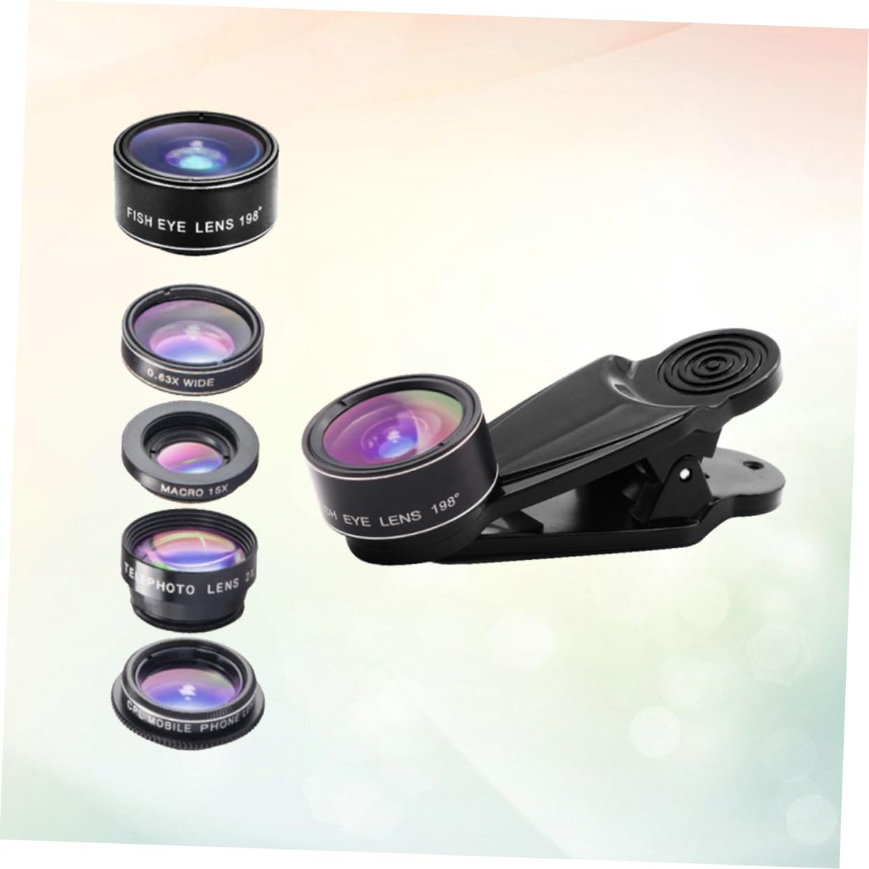 Housoutil Kit Di Lenti Per Fotocamera Del Tuo Telefono Fish-eye Wide Macro Facile Da Installare