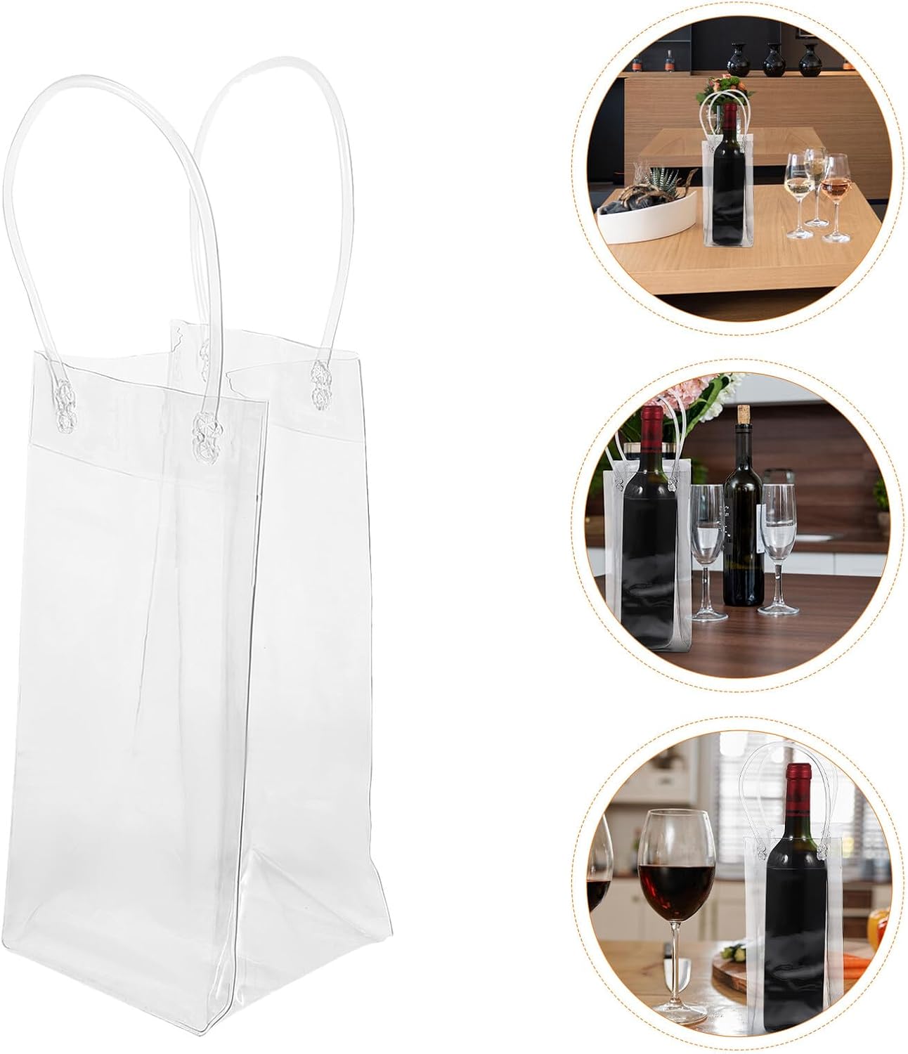 12pcs PVC Wine Bags with Handles, Portable Leakproof Chillers