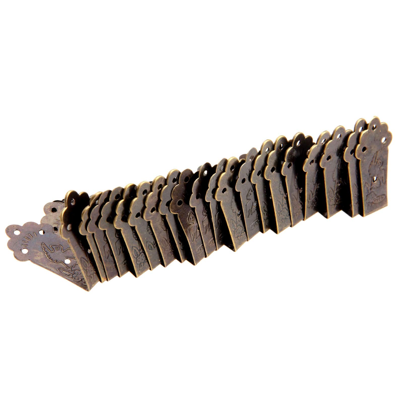 ZXMJYHK Coins Décoratifs Métal Vintage 20pcs - Protecteurs Angles Meubles, Boîtes, Armoires - 55x55x25mm