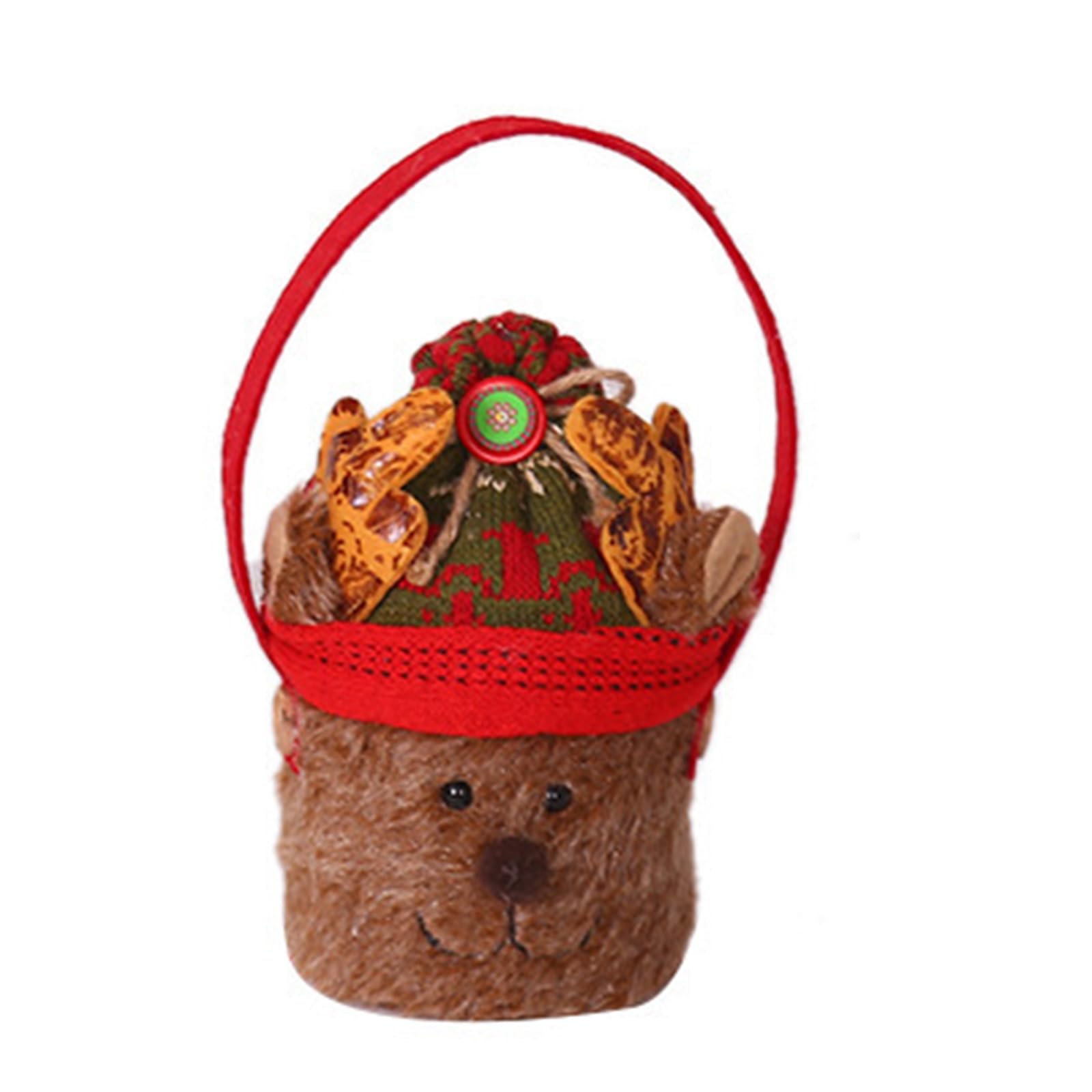 Yhplxyuus Handheld Bag Santa Snowman Elk Children Candy Bag Gift Pouch Decorative Blessing Bags Christmas Party Decoration Candy Cookie Organiser