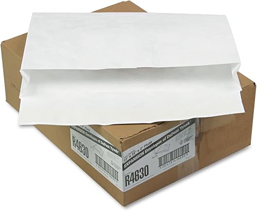 Quality Park Tyvek Sobres de expansión de lado abierto, 10 x 15, blanco, 100 por caja (R4630)