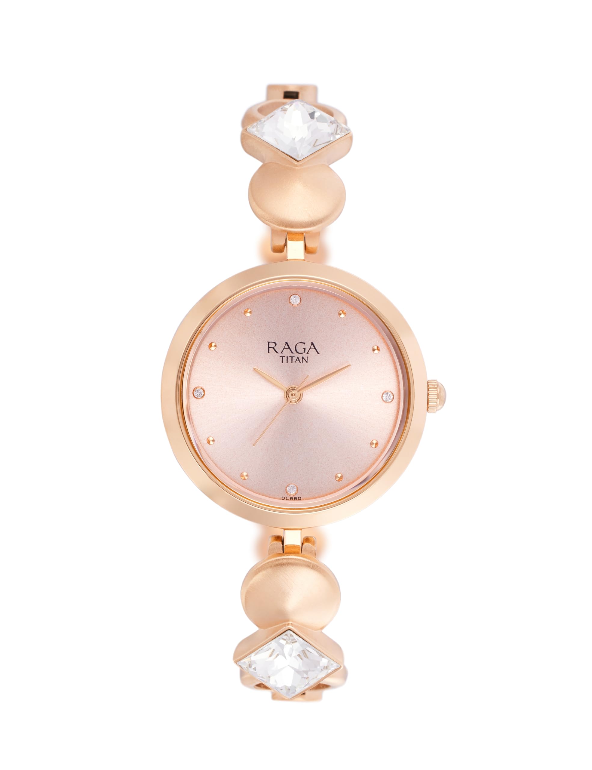 Titan Raga Love All Quartz Analog Pink Dial Rose Gold Metal Strap
