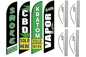 CBD Smoke Shop Advertising Feather Flag Kit Package