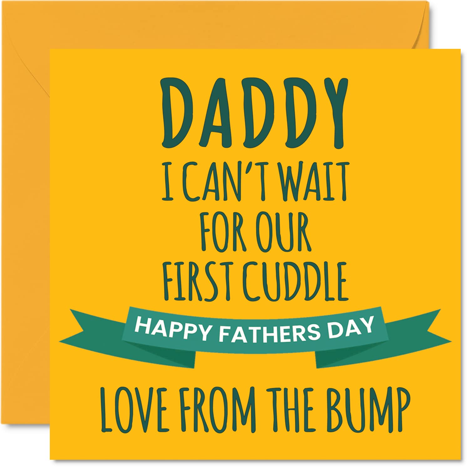 Fun Fathers Day Cards for Dad - First Cuddle - Happy Fathers Day Card for Dad from Bump, Special Father Gifts, 145mm Father's Greeting Cards Gift Daddy Papa