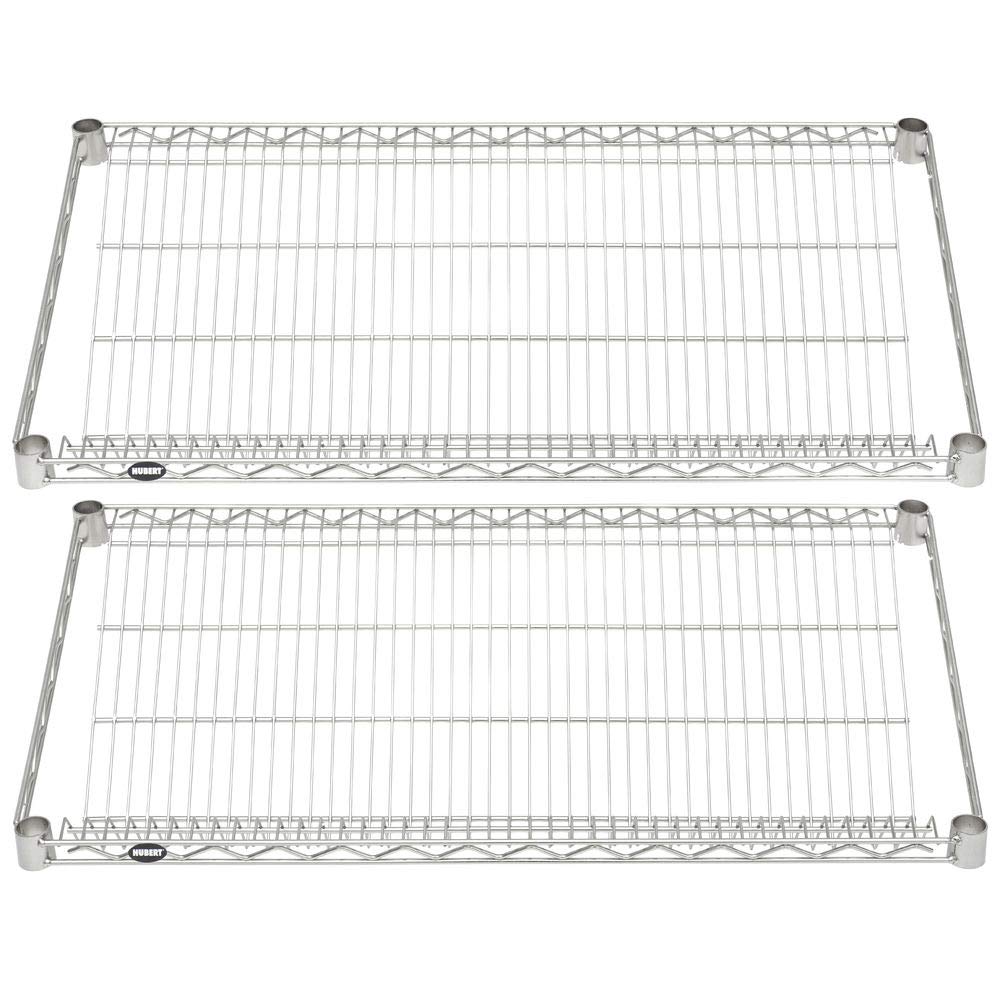 Slanted Soft Silver Wire Shelf Pack - 36" L x 18" W by HUBERT – Large, Silver, Model SLT1836TA