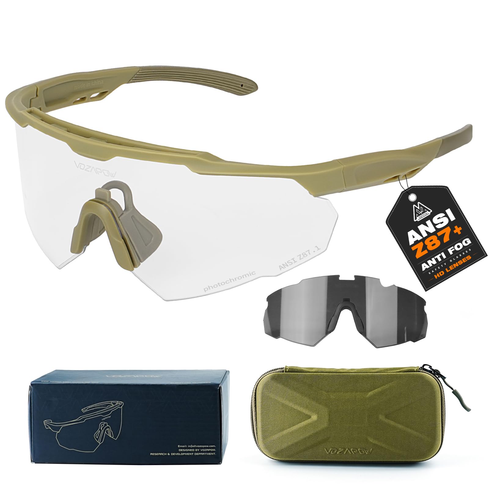 Range Tactical Shooting Glasses ANSI Z87+ UV400 Safety Glasses