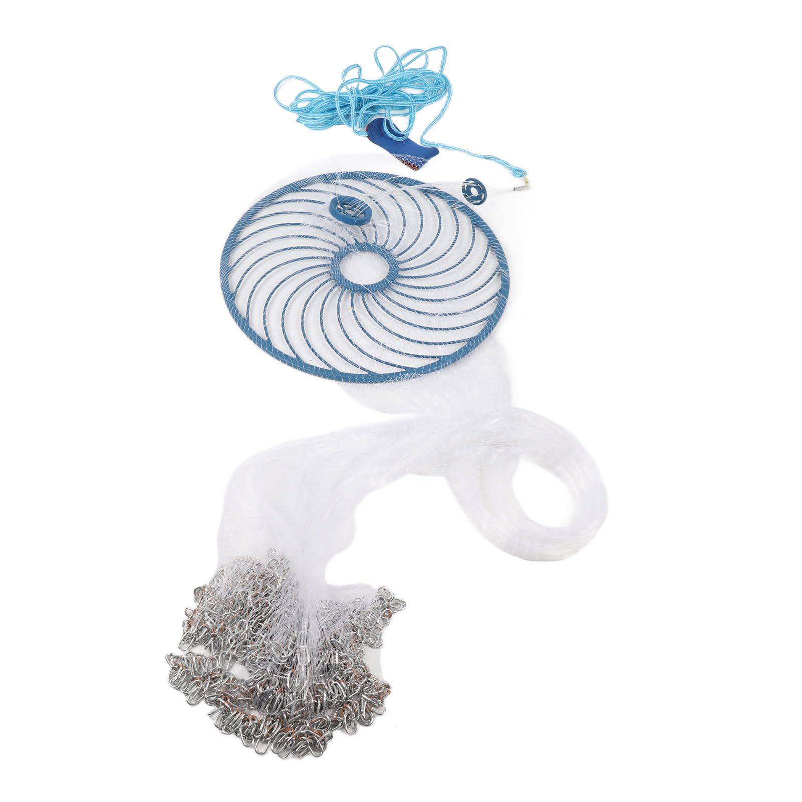 Rete da pesca lanciata a mano da 360 cm Rete da spargimento in nylon resistente per gamberetti, granchi, aragoste, cattura in acqua salata, accessori per la pesca d'acqua d