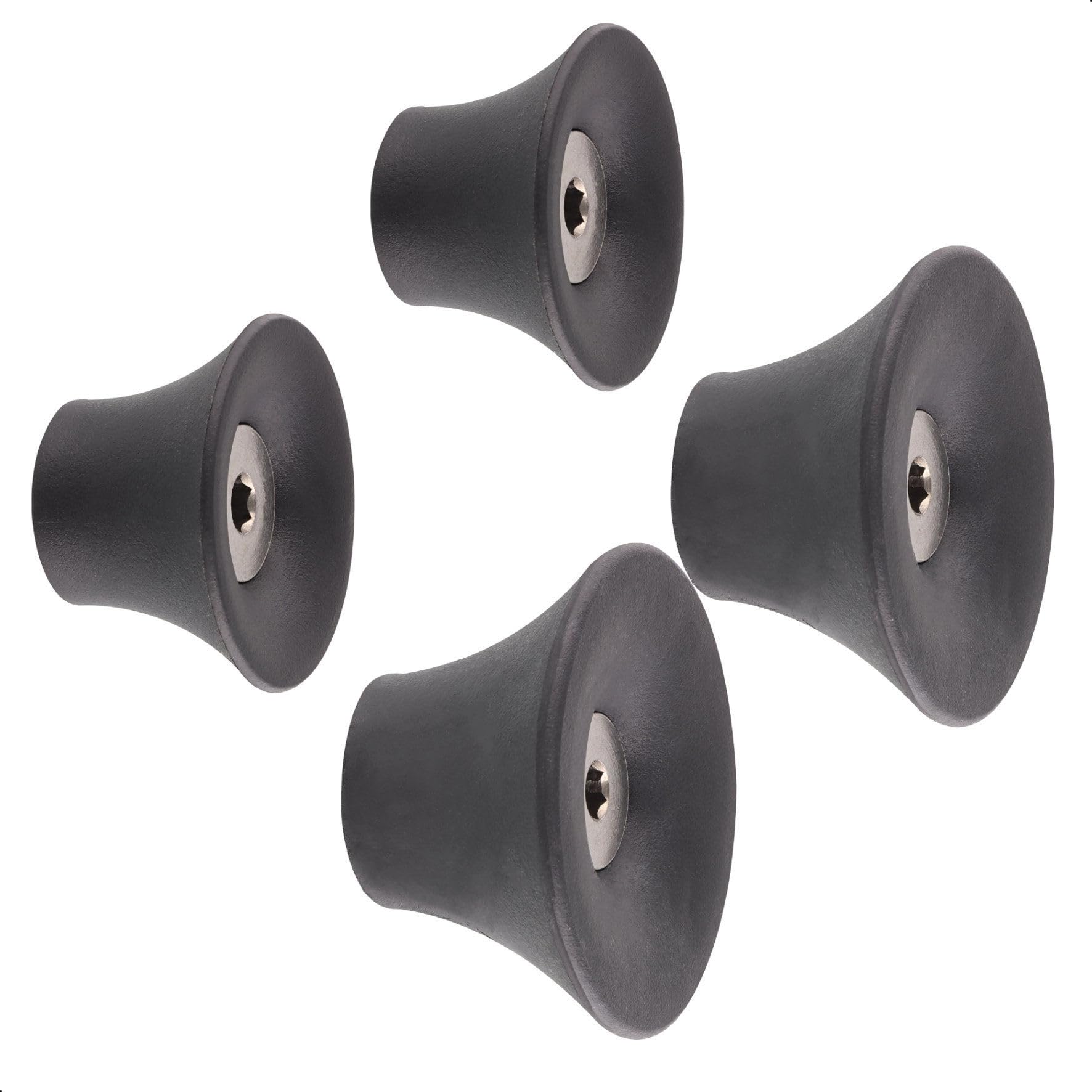 WAGNER - hooks4home - Design-Wandhaken TULIP 4tlg. Set - Ø 40 x 25 mm & Ø 50 x 30 mm, Kunststoff & Stahl galvanisiert, schwarz - 17030024