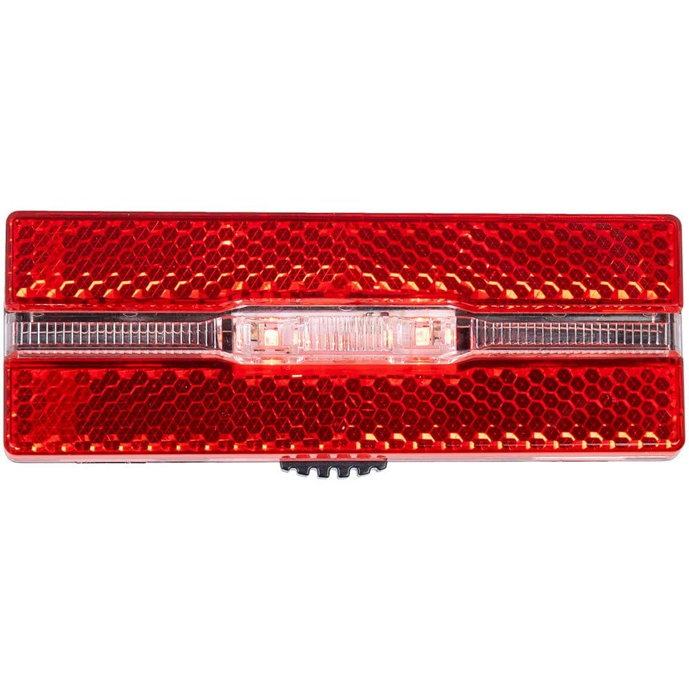 M-Wave Unisex Adult Helios B Battery Pannier Rack Rear Light, Red