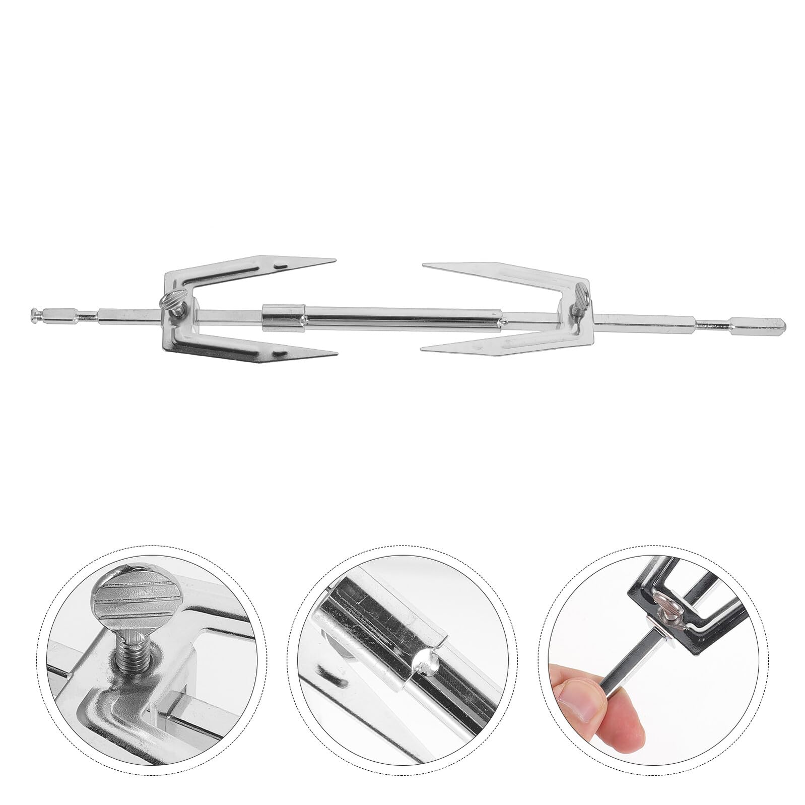 SHINEOFI Soporte Ajustable para Asar Pollo y Pavo en Freidora de Aire, Tenedor de Acero Inoxidable Resistente al Calor, Accesorio para Parrilla y Cocina al Aire Libre, Adecuado para Carne