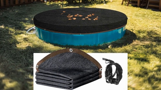 Cobertor de malla para piscina 24 pies redondo miniatura 7