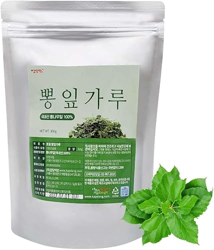 Polvo de hoja de morera coreana  100% puro secado de Corea, ingrediente herbario para el té, polvo natural a base de plantas (10.6 onzas (10.58 oz),