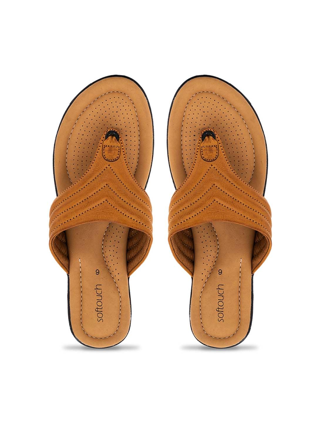 Khadims Softouch Tan Flat Slip On Sandal for Women (2750093) (B0B9C722V6) Amazon Price History, Amazon Price Tracker