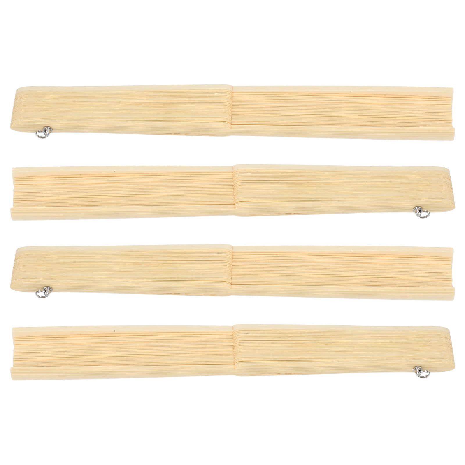 Operitacx 4pcs Chinese Hand Fan Frame Folding Fan Ribs with Bamboo and Metal Material Easy Assembly Smooth Finish for Home Decor and DIY Crafts