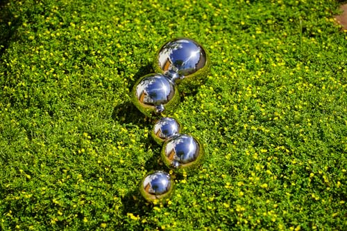 SOUCCESS DEKOKUGELN Edelstahl, 5ER-Set - 5 Edelstahl-Kugeln IM Set, DEKOKUGELN, TEICHKUGELN, SCHWIMMKUGELN, EDELSTAHLKUGELN HOCHGLANZPOLIERT