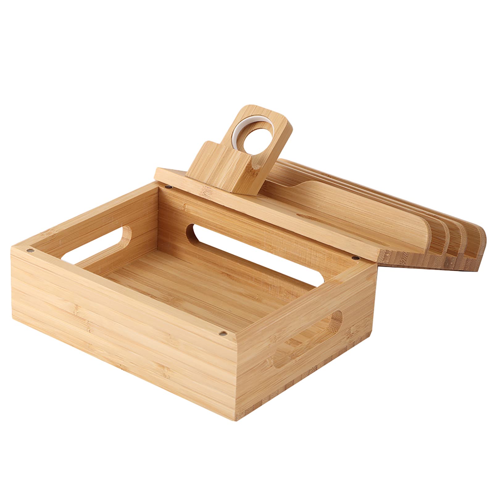 Stazione di Ricarica USB Multipla, Elegante Docking Station in Legno per Telefono e Tablet, Organizer da Scrivania in Bambù, Stazione di Ricarica per Uso Domestico e Ufficio