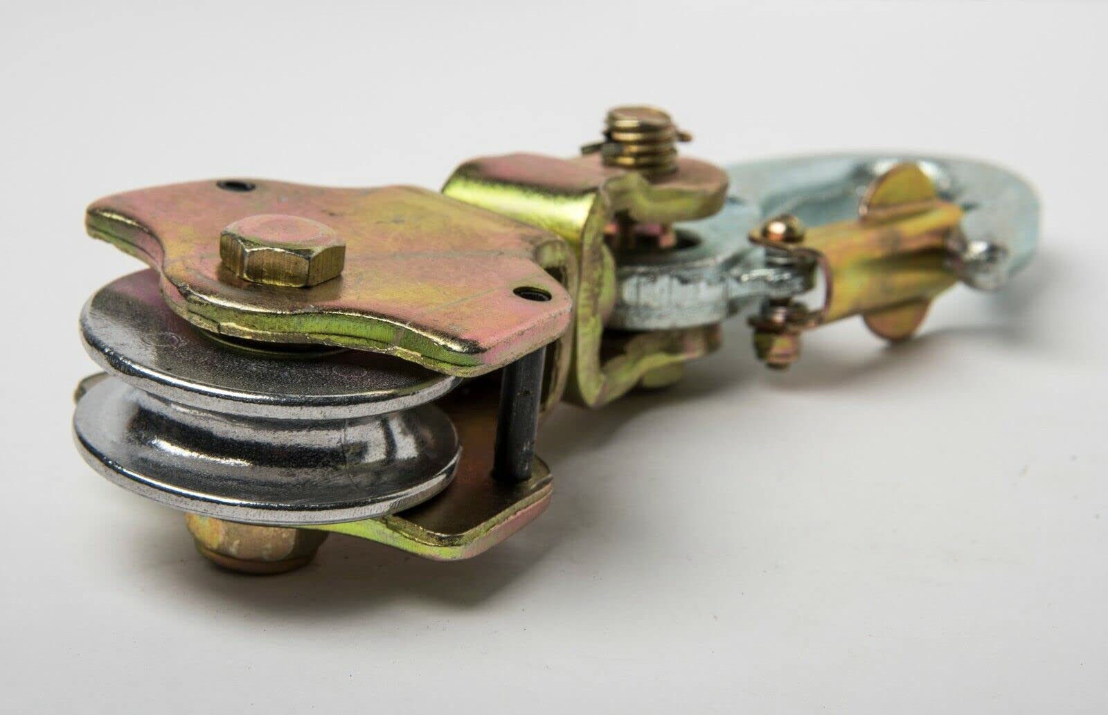 Bloque de polea de cuerda de alambre de 2 toneladas de gancho giratorio de alzamiento de ojo gancho de arrebatar Sheive anodizado con gancho, paquete de 2