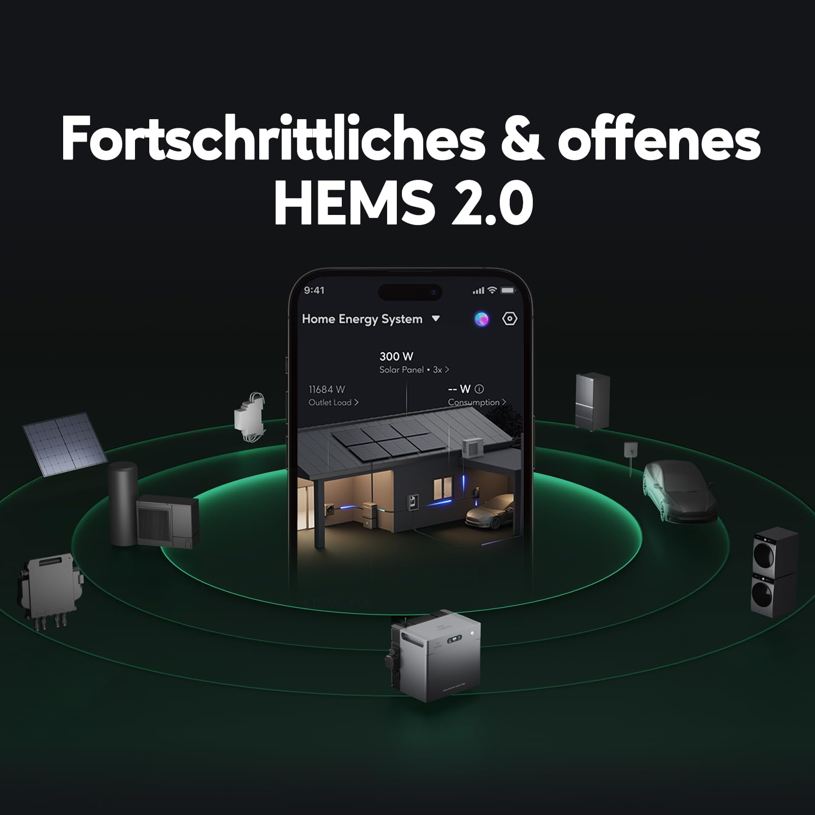 Zendure SolarFlow 2400 AC+ Balkonkraftwerk mit Speicher - Batteriespeicher für Balkonkraftwerk 2400W AC Bidirektionaler Ausgang Erweiterbar auf 16,8kWh, Plug und Play, IP65, KI-Energiemanagementsystem