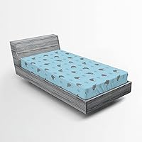 Vista 88 de Ambesonne Sábana bajera africana, estampado abstracto de líneas únicas, funda de cama con bolsillo profundo elástico para mayor comodidad