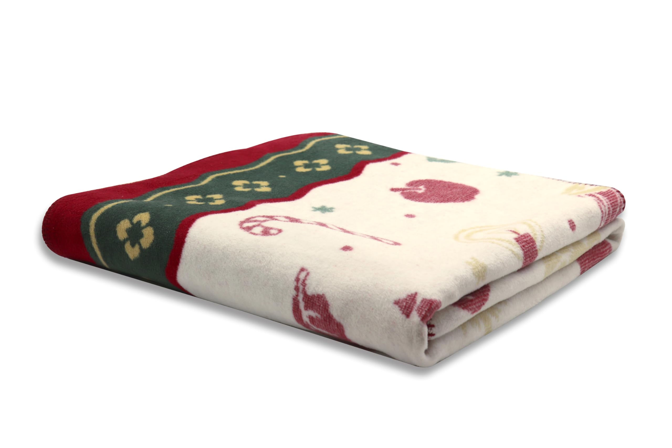 Villeroy & Boch Wohndecken Toy's Delight Rot 150x200 cm | Sofa-Decke aus Baumwollmischgewebe, Made in Germany, Wohndecke mit bunten Weihnachtsmotiven, OEKO-TEX Made in Green