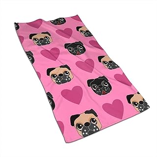 Snbin Pug Love Microfibra Toallas de Mano Toallas Toallas de Secado rápido Toallas Deportivas (40x70cm) Uso para Viajes, Fitness, Yoga