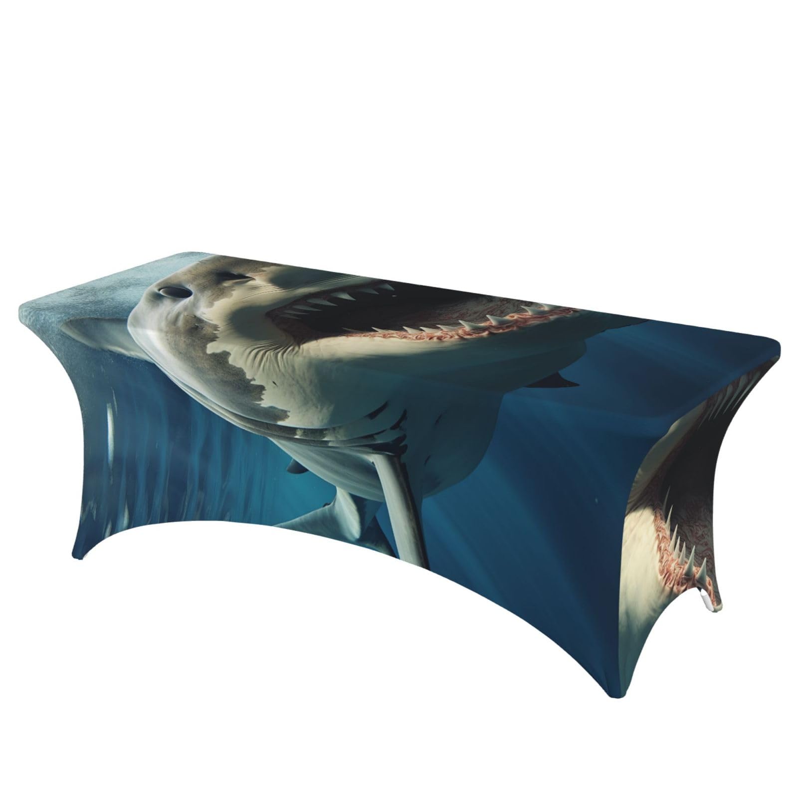 DWVTSLH 6FT Spandex Table Covers for Rectangle Tables, Wrinkle Resistant Stretch Tablecloths, Ultimate Fitted Shark Mouth Table Cloth for Party, Wedding, Banquet