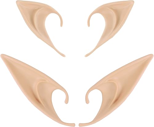 Skeleteen Orejas de elfo para disfraz Hada mística Pixie orejas elfas dos juegos de diferentes tamaños para hombres, mujeres y niños disfraces