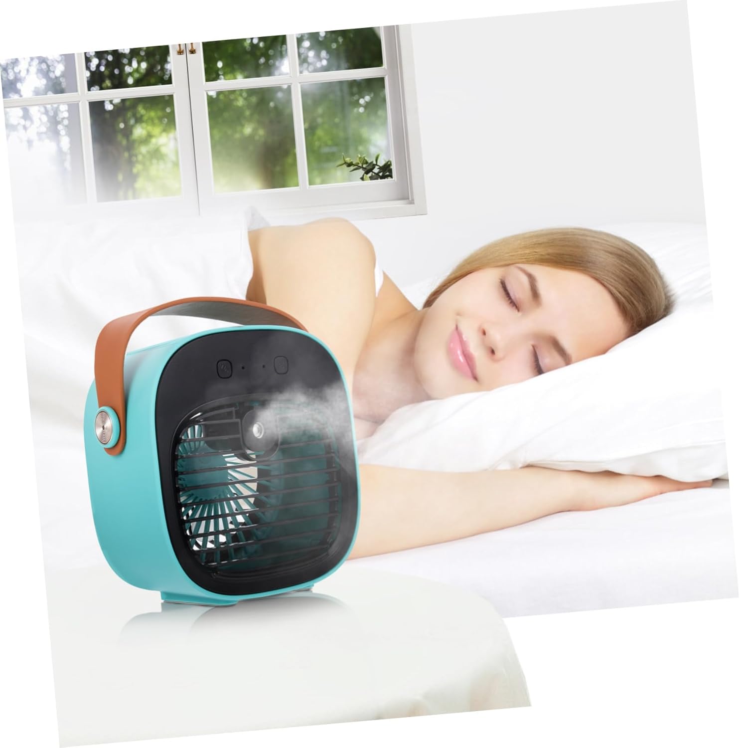 Ciieeo 1set Usb Desktop Cooling Fan Circulator Misting Function Low-noise for Office Home Travel Mini Fan for Desk Usb Rechargeable