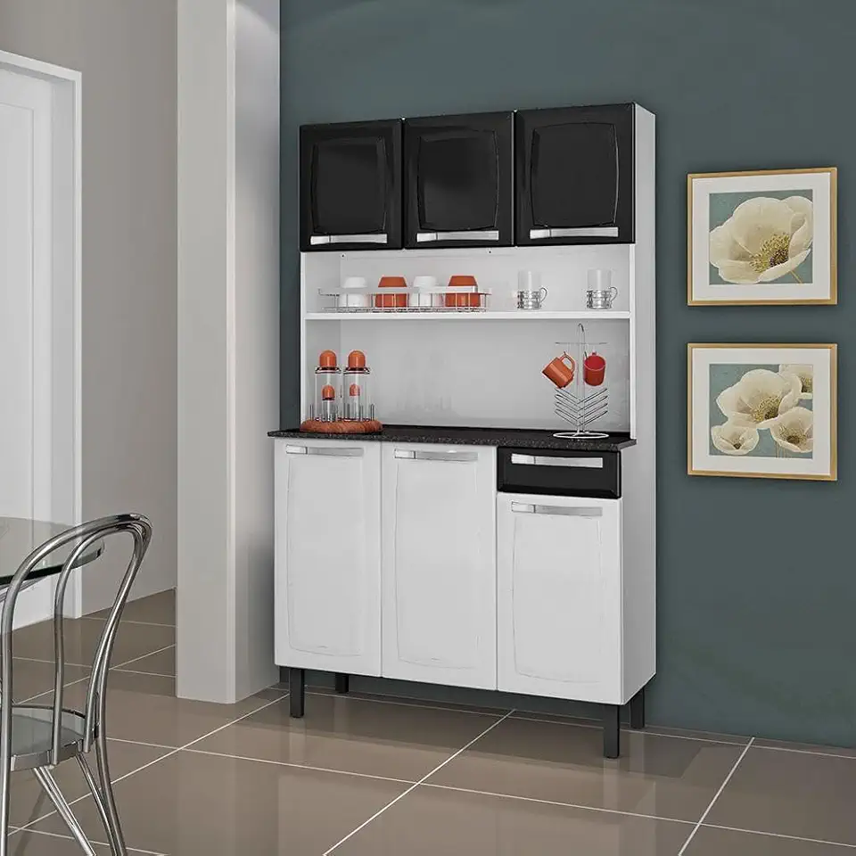 Kit Cozinha Rose Compacta Itatiaia em Aço 6 Portas 1 Gaveta Branca I3g1-105