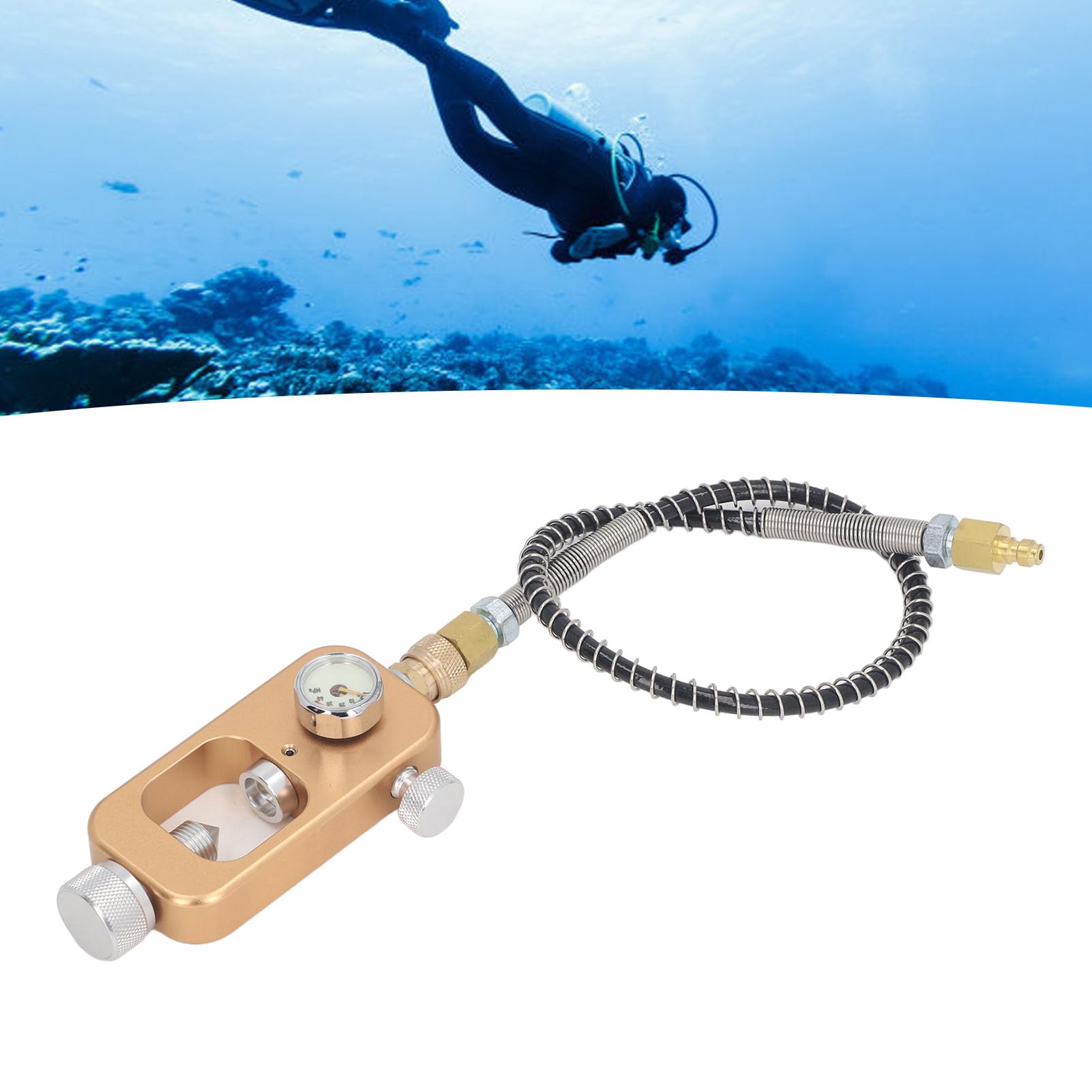 Adaptateur de Valve de Plongée DIN avec Tuyau Station de Remplissage de Plongée DIN Adaptateur de Station de Remplissage 4500Psi Système de Remplissage de Réservoir HPA pour