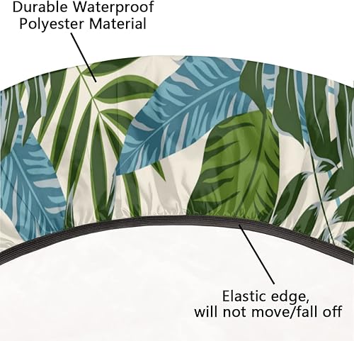 Vista 291 de Pardick Mantel redondo ajustable con diseño de flores de arte en acuarela con mantel elástico, mantel elástico redondo, impermeable, lavable, se